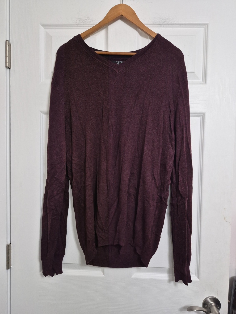 Long Sleeve Scoop Neck Purple Large